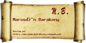 Marosán Barakony névjegykártya
